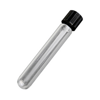 Test Tube, Glass, Black Phenolic Recyclable Plastic Screw Cap, 16 x 150mm, 100/Box Box