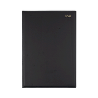 Collins Debden Belmont Diary 2022, Day to Page 30 Minutes, A4, PVC Padded Cover, Black, Each Each