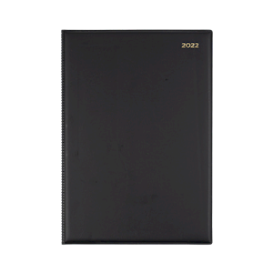 Collins Debden Belmont Diary 2022, Day to Page 30 Minutes, A4, PVC Padded Cover, Black, Each Each