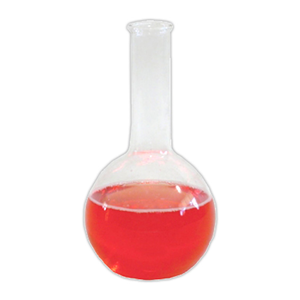 Lincon Flat-Bottom Spherical/Boiling Flask, 250ml, 7cm, Long Neck, Glass Clear, 1/Box Each