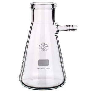 Buchner Filter Flask, 1000ml, Conical, with Glass Hose Connector, Borosilicate Glass, Each Each