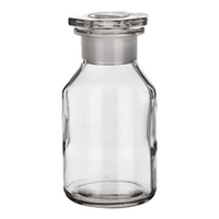 Simax Laboratory Reagent Bottle, 50ml, Wide Neck, with Glass Stopper, 24/20 Socket Joint, Clear, Borosilicate Glass, Each Each