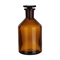 Simax Laboratory Reagent Bottle, 100ml, Narrow Neck, with Glass Stopper, 14/23 Socket Joint, Amber, Borosilicate Glass, Each Each