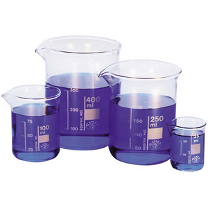 Simax Beaker, 100ml, Low Form, Graduated with Spout, Borosilicate Glass, 50 (Diameter) x 70 (Height) mm, European, Each Each