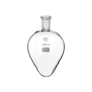 Simax Flask, Heart-Shaped, 250mL, Socket Joint 14/23, Height 130mm, Borosilicate Glass, European, Each Each