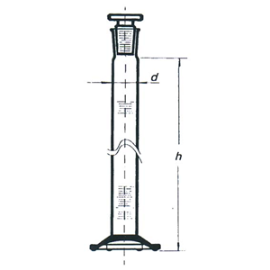 Cylinder Hexagonal Glass Graduated 100ml. Socket Joint 24/29(B) Each