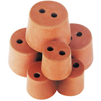 Rubber Stopper, Two Holes, 31mm Base x 39mm Top x 35mm Height, Each Each