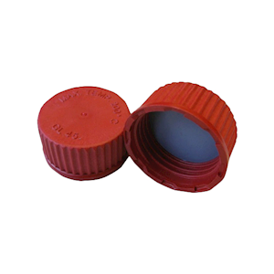 Livingstone Screw Cap for Reagent Bottle, 100mL to 5L, PBT (Polybutylene Terephthalate), GL45, Red, With Insert, Loose