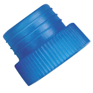 Stopper, Closed Bottom, for 16mm Tubes, Light Blue Recyclable Plastic, 1000/Bag Bag