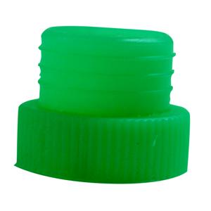 Stopper, Closed Bottom, for 16mm Tubes, Green Recyclable Plastic, 1000/Bag Bag