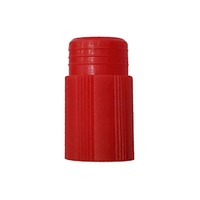 Stopper, Closed Bottom, for 16mm Tubes, Red Recyclable Plastic, 1000/Bag Bag