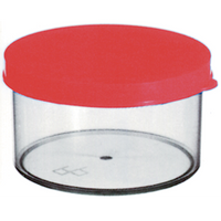 Aptaca Sputum Container with Press Cap, 60mL, 34 x 60mm, Recyclable Polystyrene, 100 Pieces/Set Each