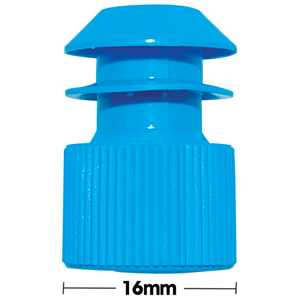 Livingstone Cap with tongue for 16mm Tube, White Recyclable Polyethylene 1000/Bag Bag