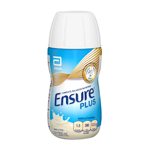 Abbott Nutrition Ensure Plus, 200mL Bottle, Vanilla, 30 Pieces/Carton Carton