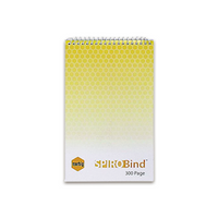 Marbig Spiral Notebook, A5, 200 x 127mm, 300 Pages, Top Bound, Yellow, Each