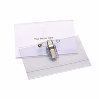 Rexel Convetion Card Holder, With Pin and Clip, Clear, 50/Box Box