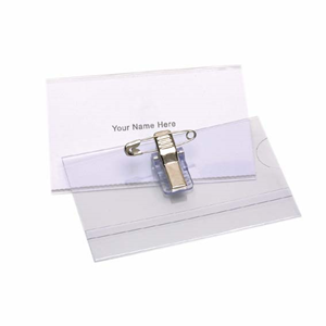 Rexel Convetion Card Holder, With Pin and Clip, Clear, 50/Box Box
