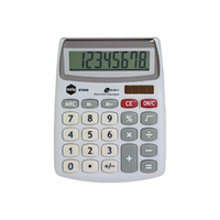 Marbig Desktop Compact Calculator, 8 Digits, Dual Power, Silver, Each Each