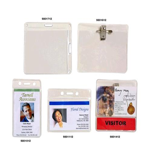 ID CARD HOLDER PORT &L/SCAPE CLR LARGE WITH PIN/CLIP PK/10 Pack