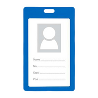 Rexel ID Coloured Plastic Card Holder, Portrait, Pre-Punched, 32 x 76 x 104mm, Blue, 6 Pieces/Pack Case