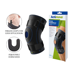 Actimove Sport Knee Stabiliser Horseshoe with Stay, Small, Black, Each