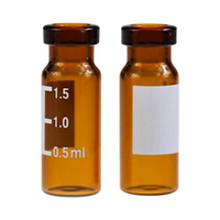 Livingstone Glass Crimp Vial, Amber, 2mL, Write On, Certified, 100 Pieces/Pack Pack
