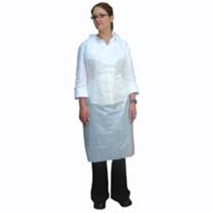 Livingstone Disposable Apron, 71 x 122cm, Recyclable LDPE, Bib Type, Embossed, Single Pack, White, Each Loose