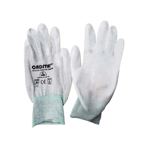 CADSTAT ESD Antistatic Gloves with PU Dipped Thumb, Fingers and Palm, Medium, 10 Pairs/Pack Pack
