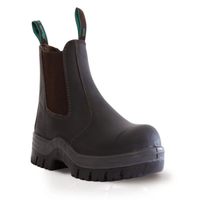 Damaged, Steel Toe, Claret Leather, Elastic Sided Boots, Size 7, 1 PR