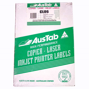COP/LAS/INK LABEL AUSTAB CL06 105X98MM 100/PK Pack
