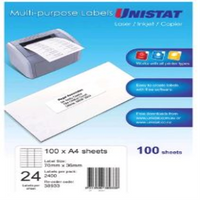 COP/LAS/INK LABEL 24UP A4 SHT 2400L BOX/100 Box