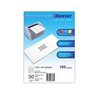 COP/LAS/INK LABEL 30UP A4 SHT 3000L BOX/100 Box