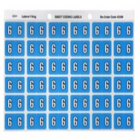 Avery Side Tab Colour Coding Label, '6', 25 x 38mm, Blue, 180 Labels/Pack Pack