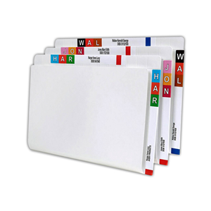 LATERAL TWIN TAB FILE F/CAP S/WGT WHT 50/BX Box