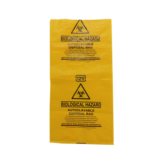 Liv Biohazard Autoclavable Disposal Bag, 45.7(H) x 22(W) x 19(D) cm, 0.05mm Thickness, PP, Yellow, 50 Pcs/Pack, 10 Packs/Carton, (500 pcs)