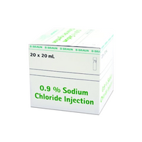 B. Braun Sodium Chloride 0.9 Percent, for Injection, 20mL, 20 Ampoules/Box