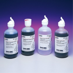 BD BBL Gram Stain Kits and Reagents, 250 ml Bottles, 4/Carton Carton