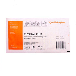 Cutifilm Plus Transparent Island Film Dressing, 5 x 7.2cm, Sterile, Loose Loose