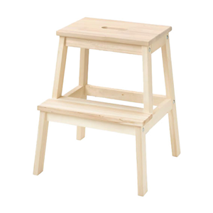 BEKVÄM 2-Step Stool, 50cm, Solid Aspen, Each