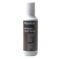 Out of Date, Betadine Antiseptic Liquid Spray, 75ml Spray Bottle, Each, Original Unopened Condition, Price Discounted, While Stocks last Each