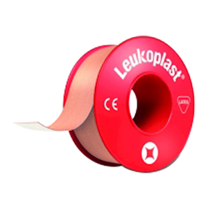 Leukoplast Adhesive Plaster Zinc Oxide Tape, Width: 12.5mm x Length: 9.2m, Red Spool, Colour: Tan, 24/Box Box