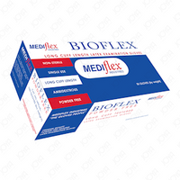 Bioflex Latex Examination Gloves, Powder Free, Long Cuff, 28cm, Large, Cream Colour, 100 Pieces/Box, 10 Boxes/Carton, 1000/Carton