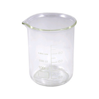 Lincon Beaker, 100ml, Low Form, Graduated with Spout, Borosilicate Glass, 2/Box Box