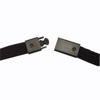Break Away Lanyard, Flat Black, Alligator Clip, Cloth, 10 Pieces/Pack Pack