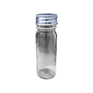 Universal McCartney Bottle, Wide Neck, 28ml, 1 Ounce, with Rubber Liner Aluminium Screw Cap, Glass, Each Each