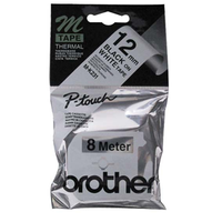 BROTHER TAPE P-TOUCH 12MM BLK ON WHITE EACH Each