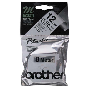 BROTHER TAPE P-TOUCH 12MM BLK ON WHITE EACH Each