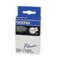 BROTHER TAPE CASSETTE TC-201 BLK/WHITE EACH Pack