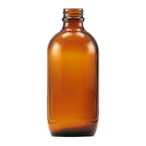 Cospak Glass Bottle, 24mm Neck, Amber, without Cap, Glass, Fit to BTLGR200CP, Each Each