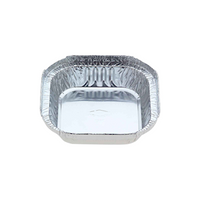 Confoil Small Shallow Square Container, 112(L) x 112(W) x 27(H) mm, 305mL, Aluminium Foil, Silver, 1000 Pieces/Carton Carton